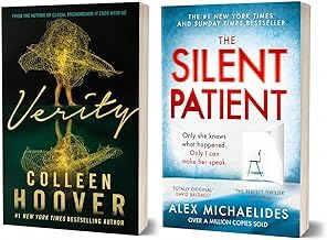 Verity + The Silent Patient Combo Pack of 2 Books Inspirational Psychological Novel Collection Paperback Reading Books for Adults Young Readers Gift Collection.